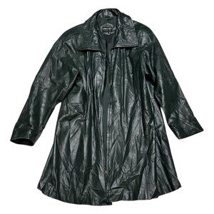 VINTAGE PELLE LEATHER Retro Business Casual Streetwear Coat Jacket Womens Medium